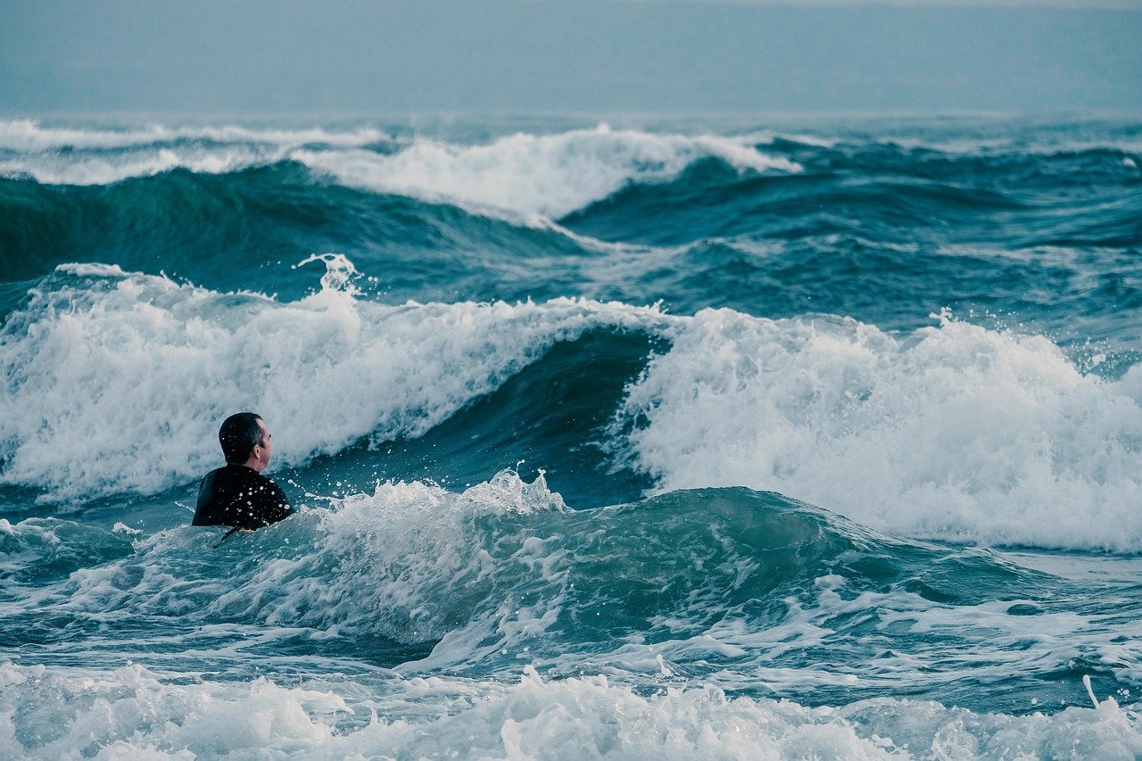 man, nature, beach, bali, wave, shores, sea, ocean